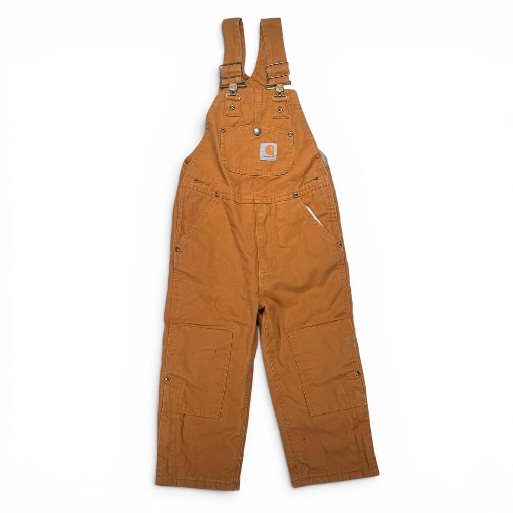 Carhartt Kids Duck Canvas Double Knee Bib Overalls Size 4